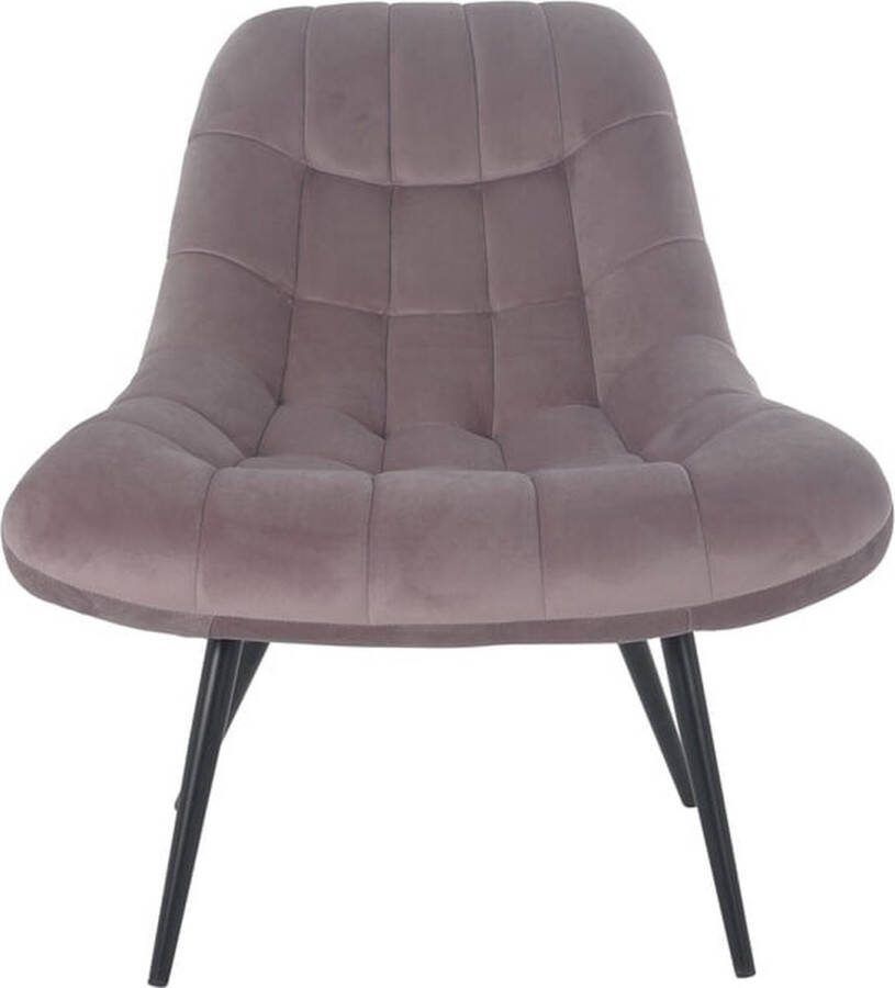 Fauteuil Stijn Roze Fluweel Zithoogte 50 cm
