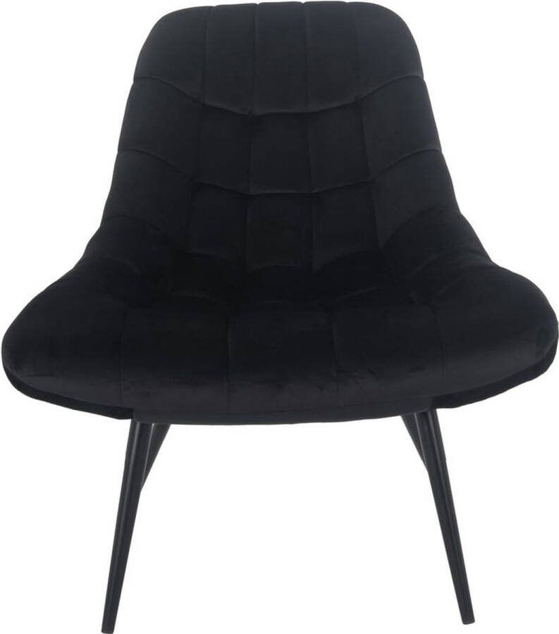 Fauteuil Stijn Zwart Fluweel Zithoogte 50 cm