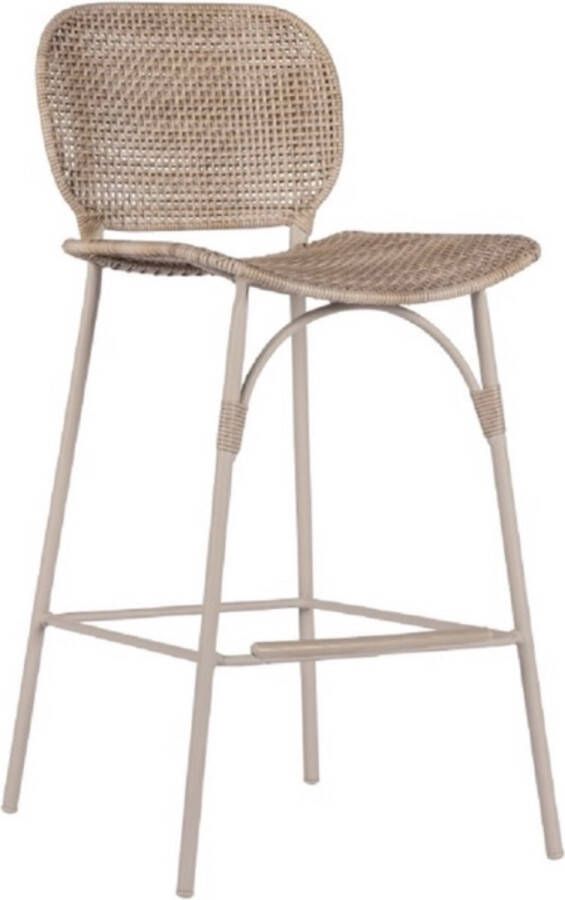 Max&Luuk Ferron High Dining Stoel Zonder Armleuming Linen Incl. Kussen Light Grey