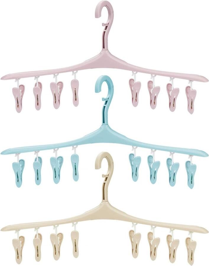 Fest 3 stks plastic wasrek droogrek 8 clips winddicht ontwerp Draaibaar droogrek voor sokken handdoeken ondergoed babykleding