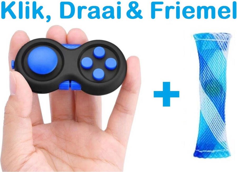 Merkloos Sans marque FIDG IT Fidget toys Fidget Pad Pop it Blauw inclusief boontje
