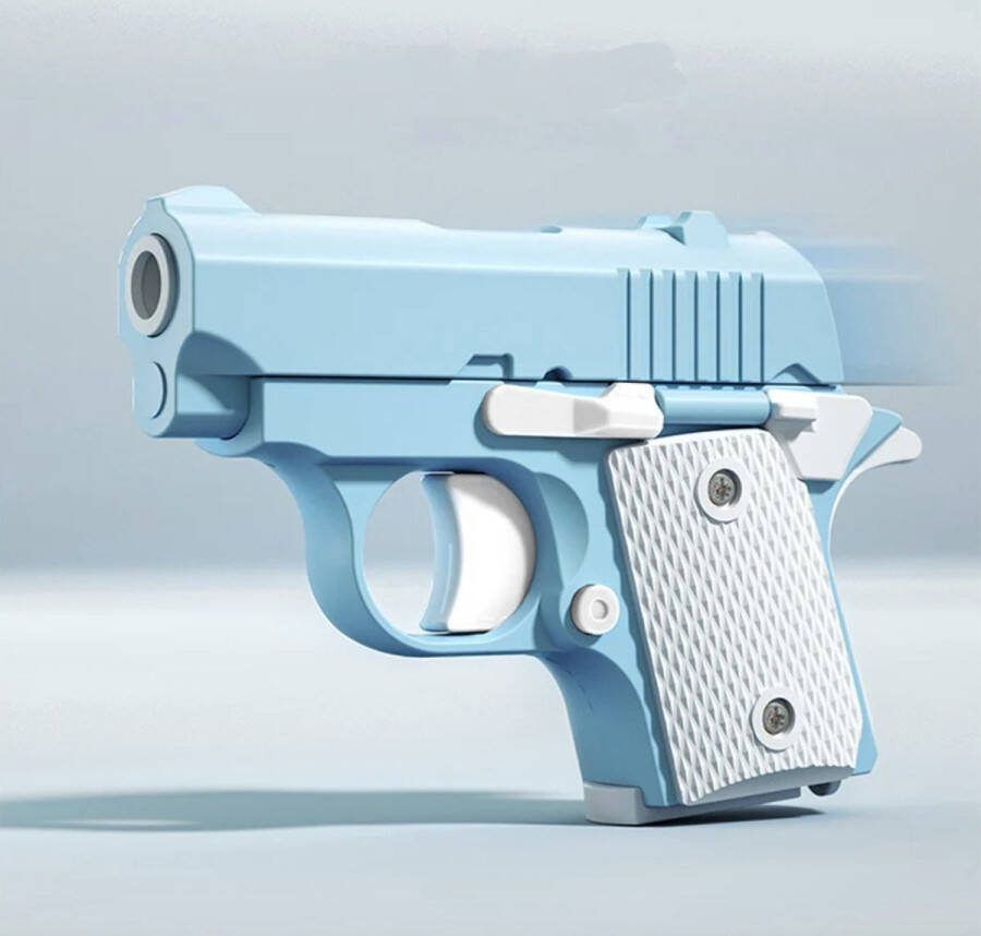 Fidget Gun Anti-stress Kinderspeelgoed Fidget toys 3D-geprint Blauw Wit
