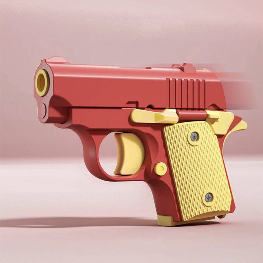Fidget Gun Anti-stress Kinderspeelgoed Fidget toys 3D-geprint Rood Geel