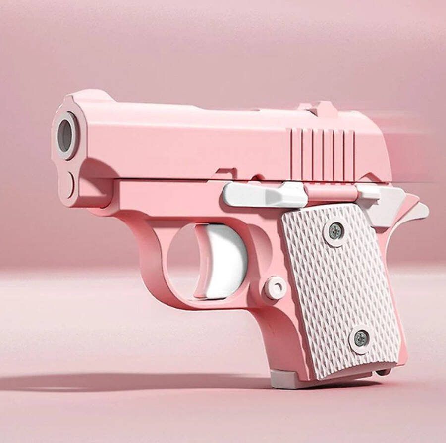 Fidget Gun Anti-stress Kinderspeelgoed Fidget toys 3D-geprint Roze Wit