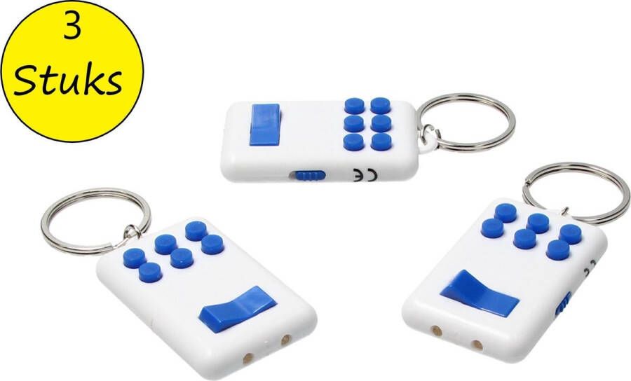 Banzaa Fidget pad Anti stress 3 stuks Flip en Click Keylight Wit-blauw