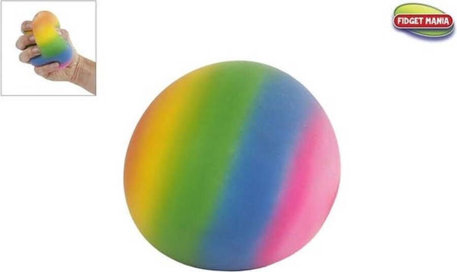 Coppens Fidget rainbow squeeze bal 9cm 2ass