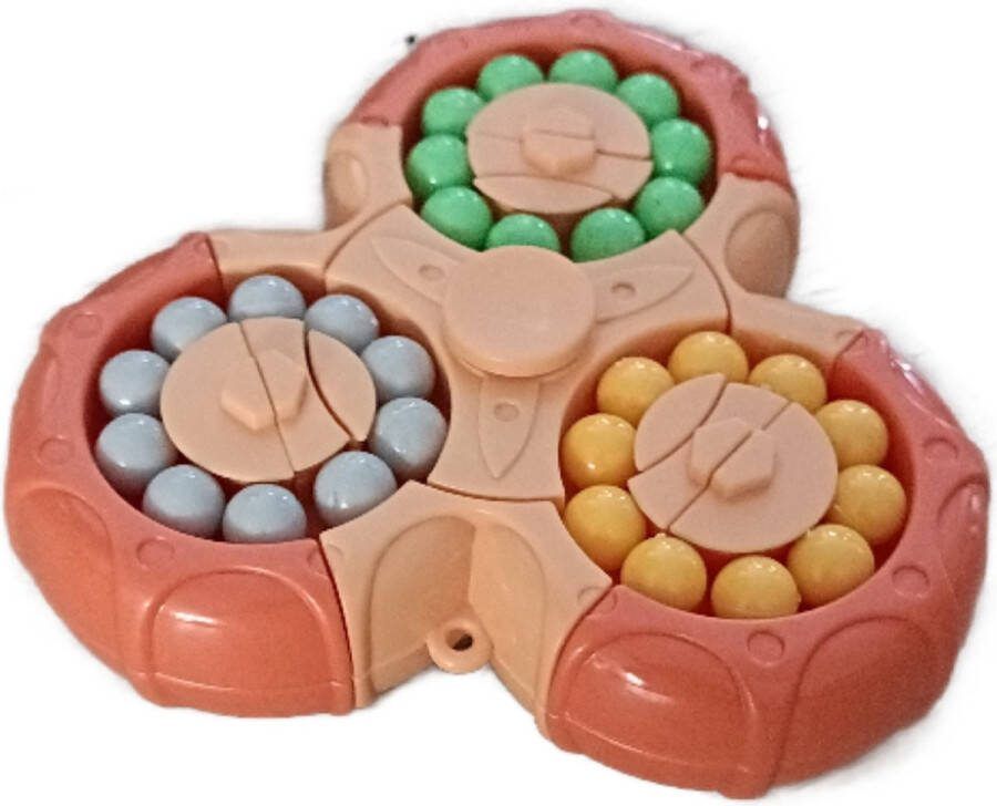 Fidget Spinner spinning magic beans roterend educatief magic puzzle oranje