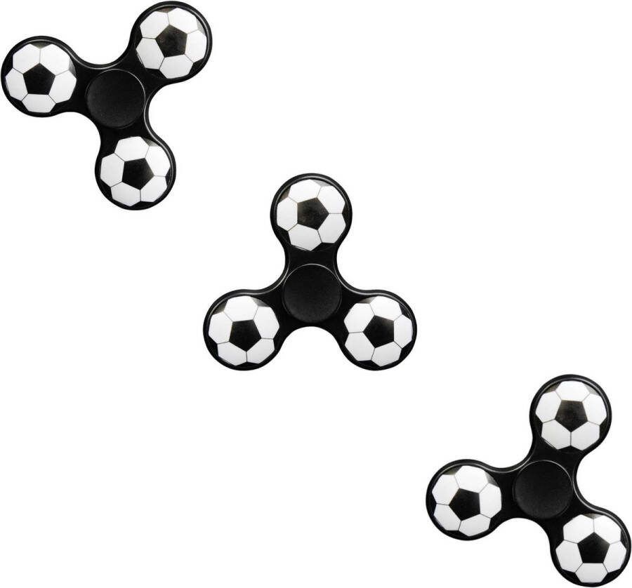 Fidget spinner voetbal Anti stress hand spinner 3 stuks Rage 2021 Zwart