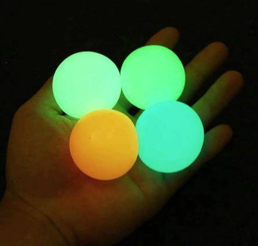 Fidget Sticky balls globbles balls Fidget toys pakket set van 4 ballen Tiktok balls Glow in the dark balls Stressbal Stress Verminderend Jongens Meisjes speelgoed