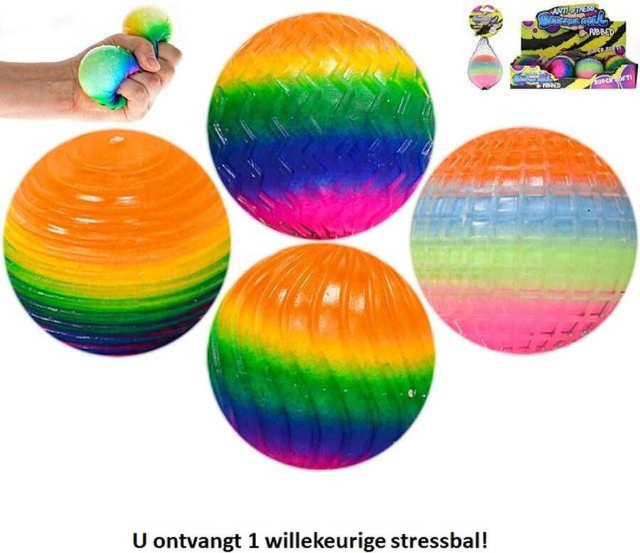 Fidget Toy Regenboog stressbal 1 exemplaar Super zacht Satisfying 7 cm groot Stressbal voor de hand