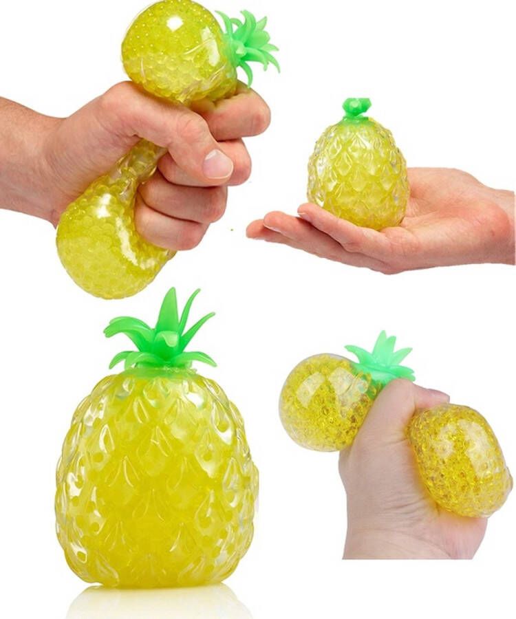 Fidget Toys Ananas Stressbal 1 exemplaar Knijpbal voor de hand Met WaterBeads 8 cm