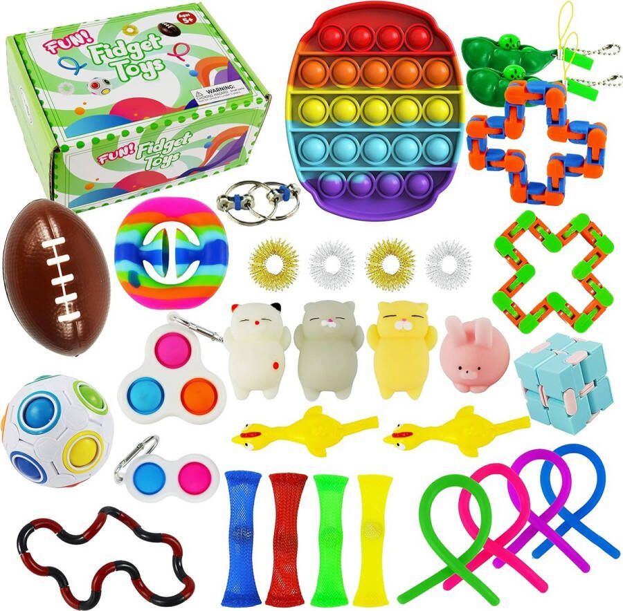 Fidget Toys Set 31 Stuks Anti-stress Speelgoed Wasbaar & Waterdicht