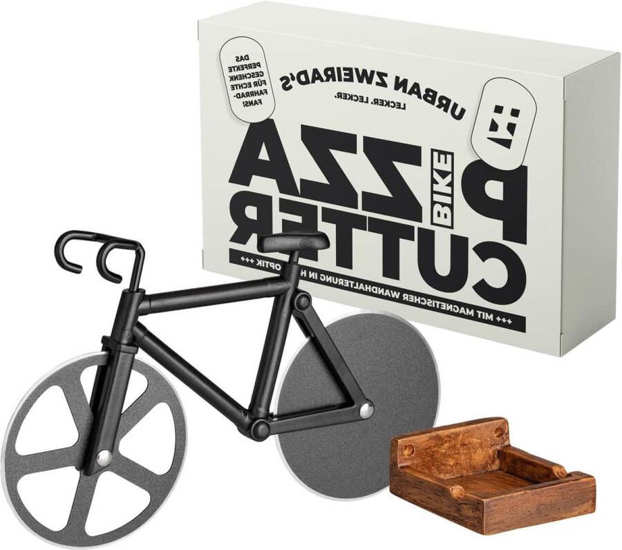 Fiets-pizzaroller met magnetische wandhouder anti-aanbaklaag en roestvrij cadeau-idee voor gezinnen pizzasnijder