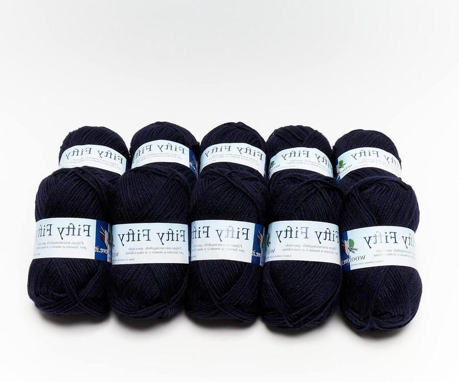 Fifty-Fifty Garenmix van wol en acryl blauw 50 gram ideaal voor mutsen en sjaals breiwerk voor naalden haaknaalden 300 4 patroon 19 10p