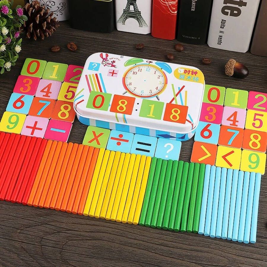 Figuur Blokken Houten Speelgoed Blok Montessori Houten doos Verschillende kleuren Tellen Kinderen Kids
