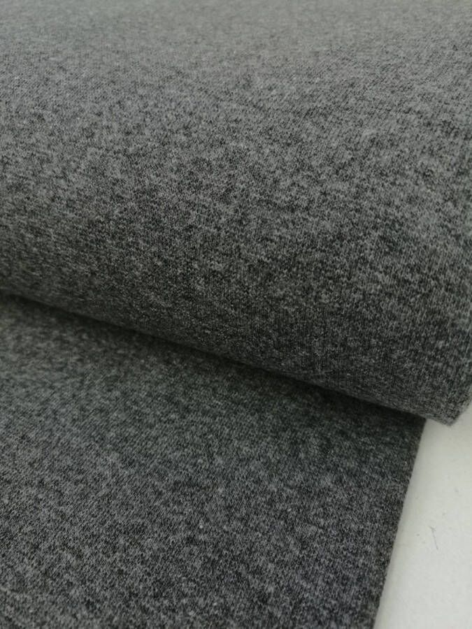 Fijne boordstof grijs melange 1 meter modestoffen voor naaien stoffen