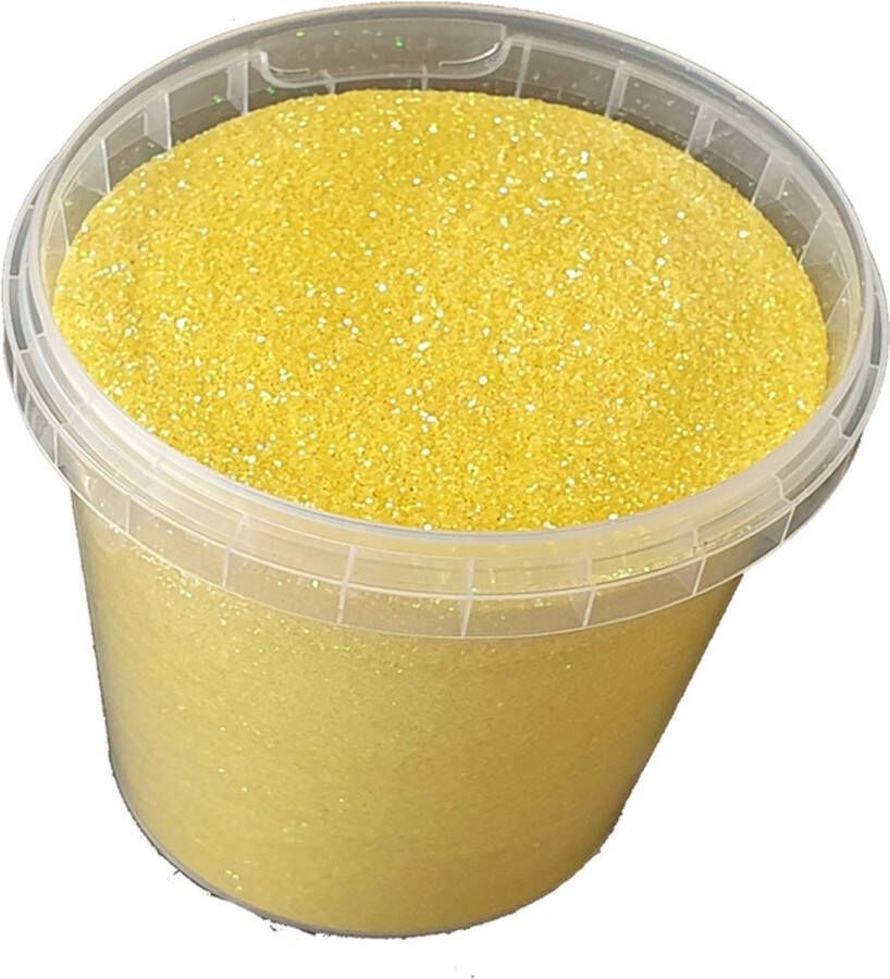 Fijne glitters 400 gram in emmer regenboog geel Maat: 1 64 0 6 mm 15 Hex