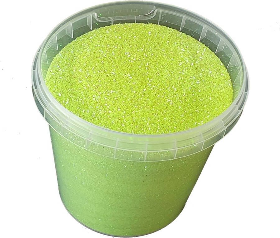 Fijne groene glitters 400 gram in emmer Maat: 1 64 0 6 mm 15 Hex