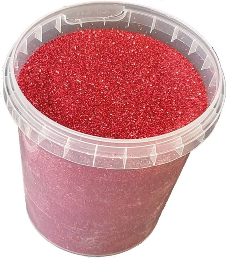 Fijne rode glitters 400 gram in emmer Maat: 1 64 0 6 mm 15 Hex