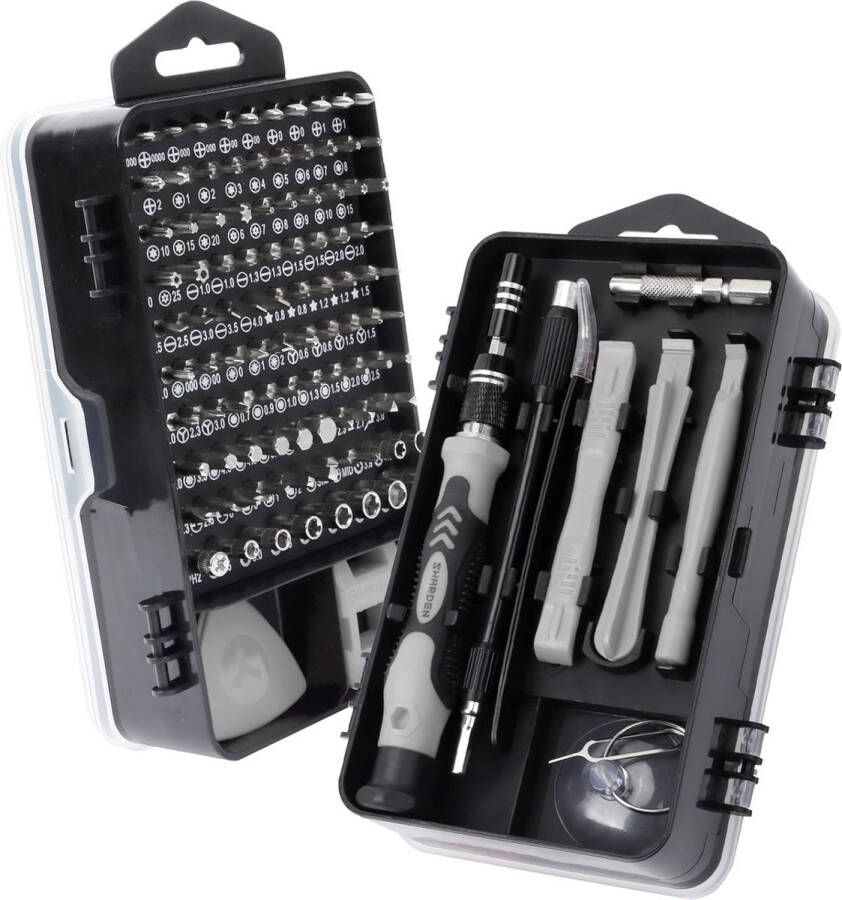 Fijnmechanische schroevendraaierset 122 in 1 mini-precisiegereedschapsset met Torx T2 T5 T6 T8 T9 reparatie van mobiele telefoons voor horloge pc bril PS camera iPhone met 1 magnetische pad