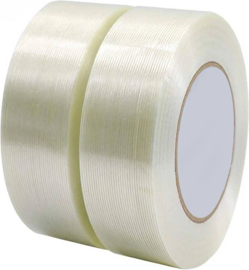 Filament tape 2 rollen 50 mm x 20 m Tape Plakband Verpakking Wit