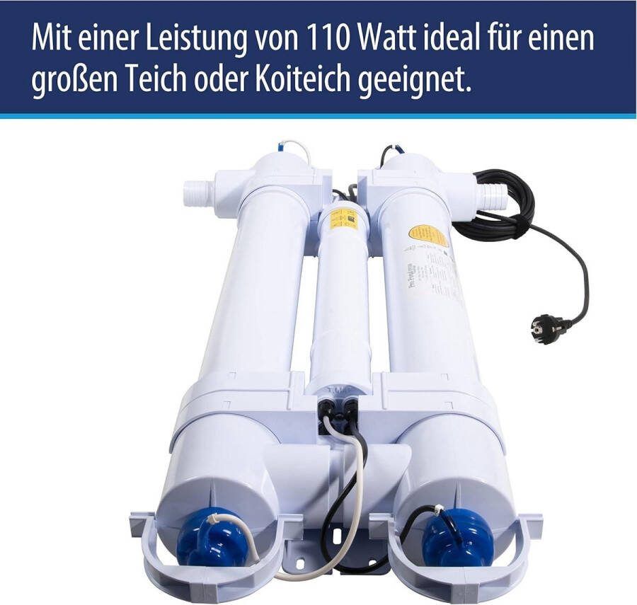Filter Pro Pond UV 110W TL Advantage met maximale doorstroming van 36 m3 per uur heldere vijver 72 m3 maximale vijvercapaciteit 63 millimeter lijmaansluitingen groen vijverfilter met uvc lamp