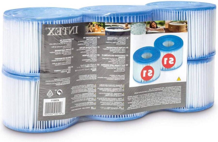 Filter Type S1 Easy Set Pool Cartridges 6 Pack voor Intex Pools jacuzzi accessoires