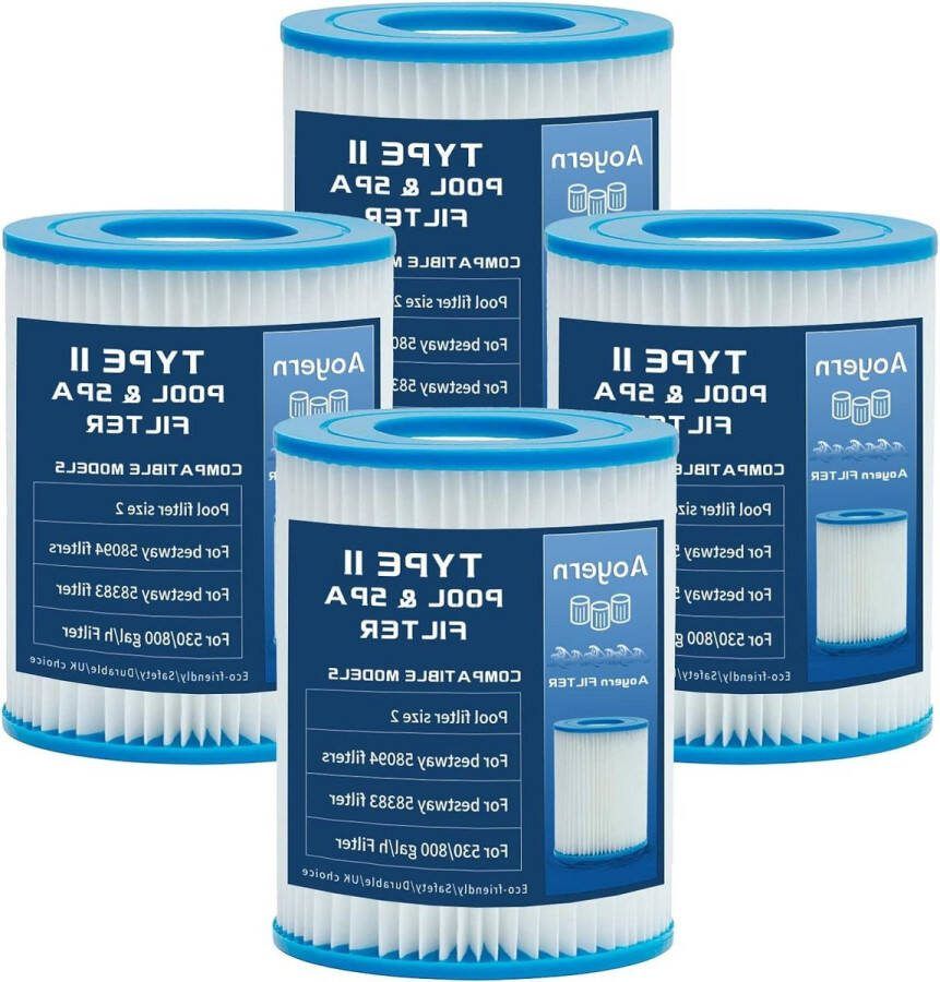 Filter voor Bestway zwembadfilter 4 filterpatronen Gr. II voor Flowclear