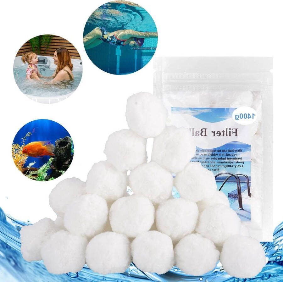 Filterballen 1400 g Vervanging voor 49 kg filterzand Wasbare pompaccessoires Zwembadfilter geschikt voor zwembad aquarium