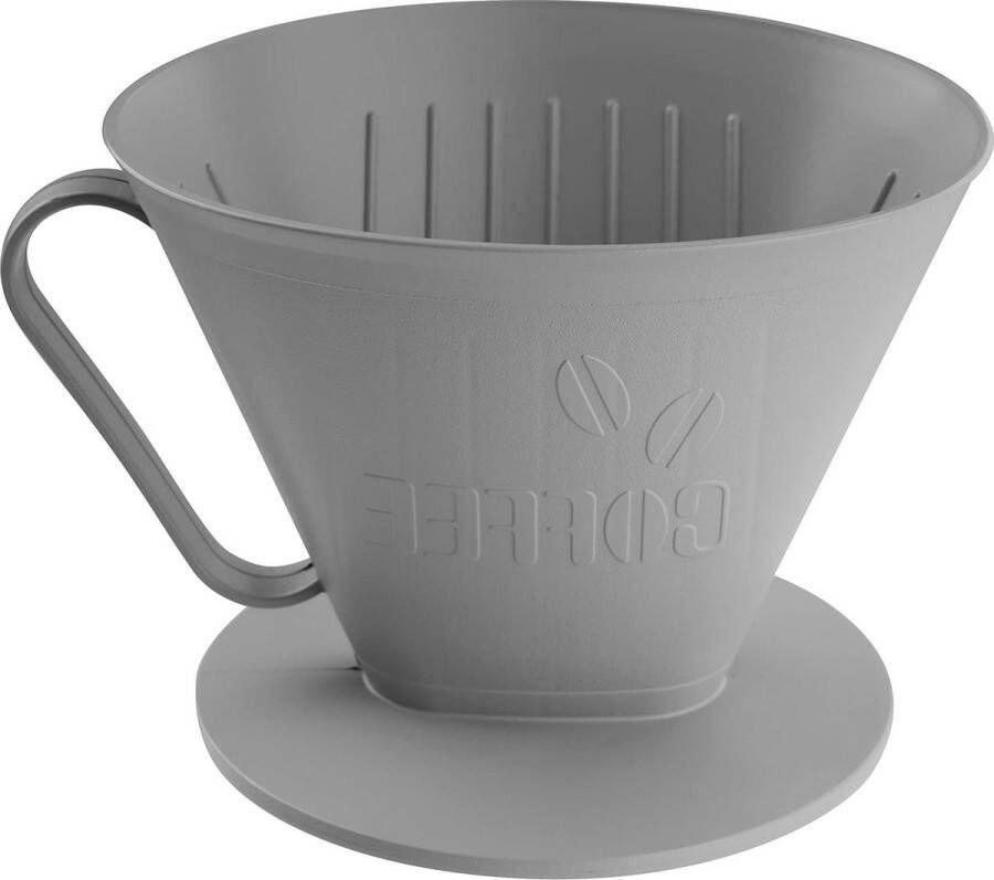 Filterhouder nr. 4 ECO milieuvriendelijke duurzame koffiefilter maximaal 4 kopjes hoogwaardige handfilter lichtgrijs koffiefilterhouder