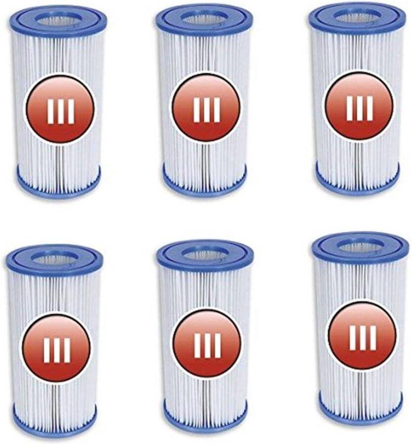 Filterpatroon Gr.III Intex Gr. A 6-pack vervangingspatronen voor zwembadfilters