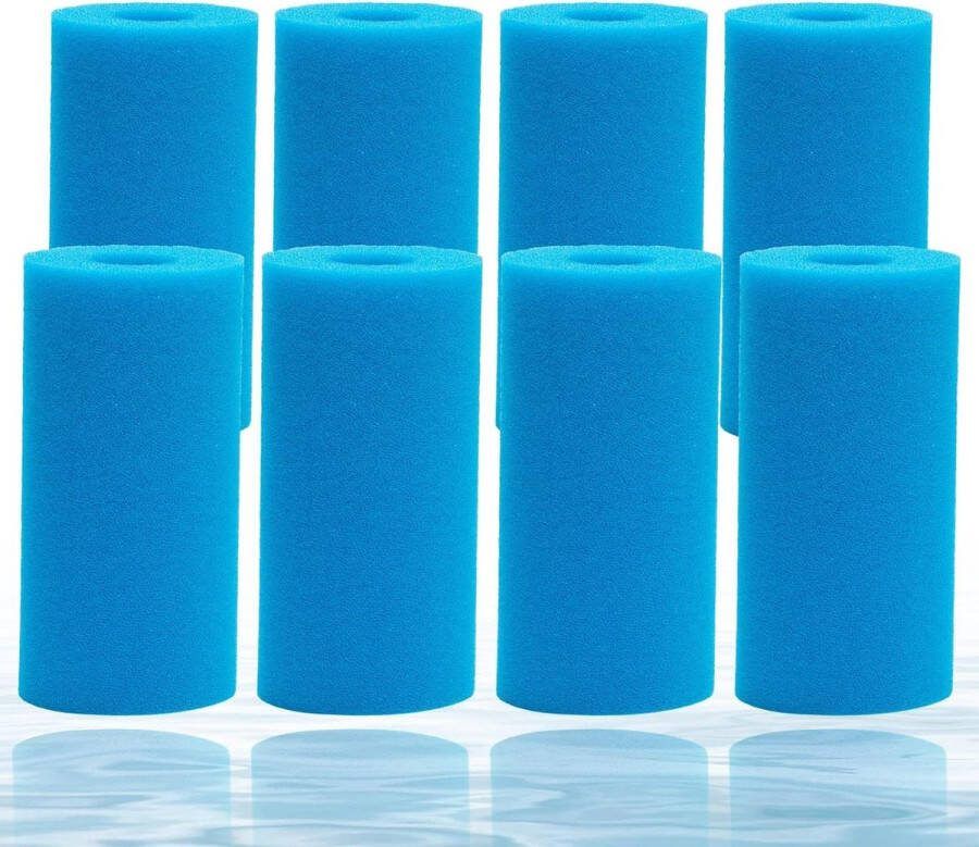 Filterspons type A voor zwembadfilter wasbare schuimspons herbruikbare filterpatronen 8 stuks