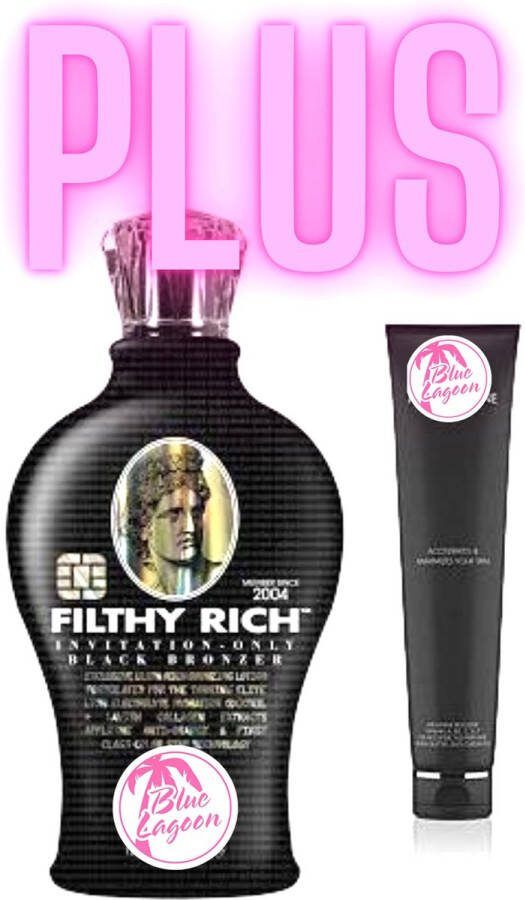 Filthy Rich 360 ml plus Bodylotion t.w.v. 40 euro exclusief bij Zonnestudio Blue Lagoon