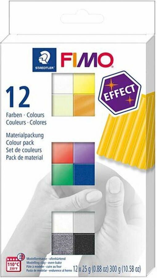 Fimo Effect Boetseerklei Ovenhardend Kleuren 12x25 gr 2 verpakkingen