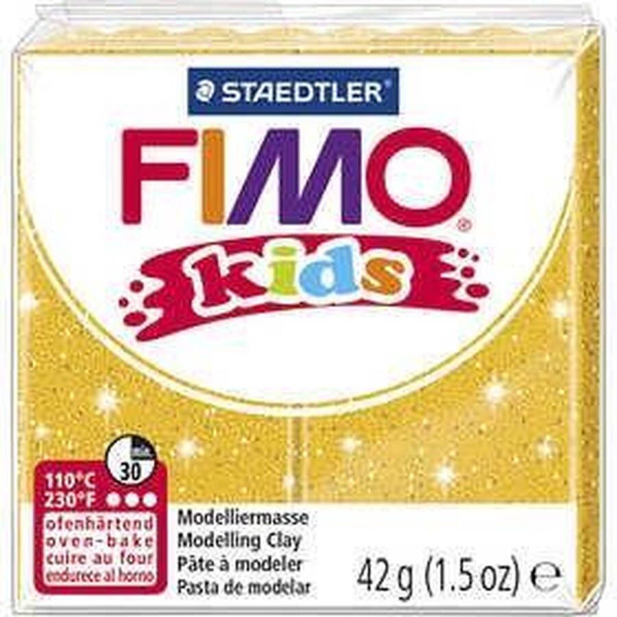 FIMO Kids boetseerklei goud glitter 42 gr 1 doos