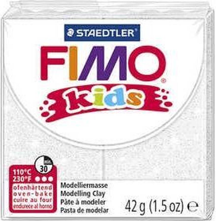 FIMO Kids boetseerklei wit glitter 42 gr 1 doos