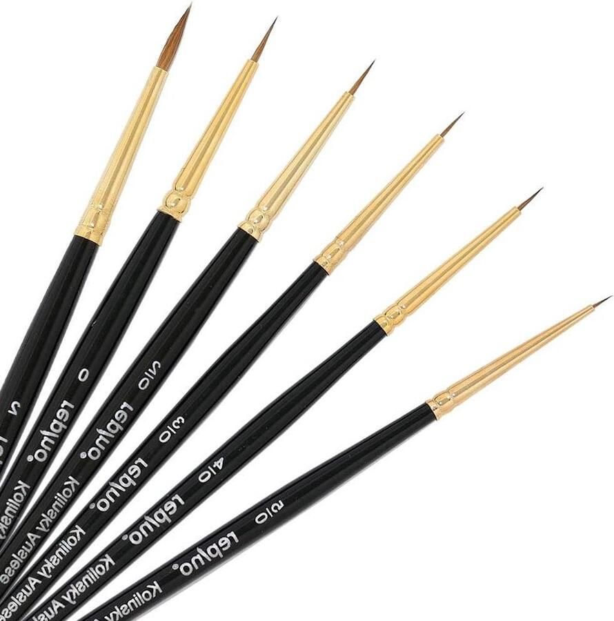 Fine Artist Brush Set Sizes 5 0 4 0 3 0 2 0 and 2 Watercolor Detail Oil Paint Acrylic Paint