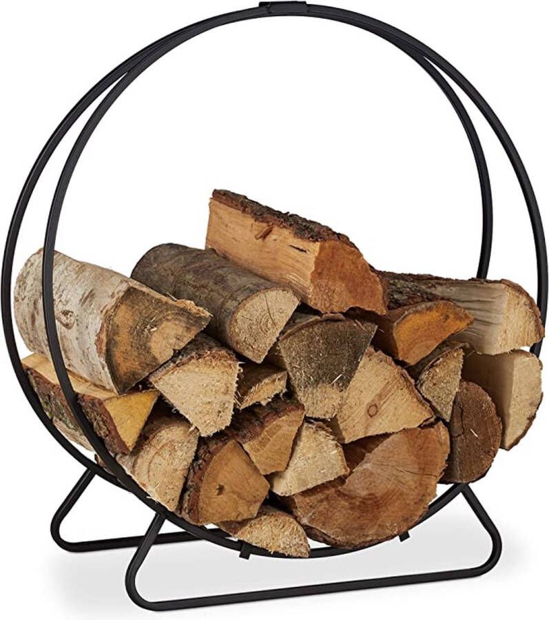 Firewood Rack haardhoutrek \ haardbestek brandhoutrek \ fireplace cutlery firewood rack 65 x 61 x 26 cm black