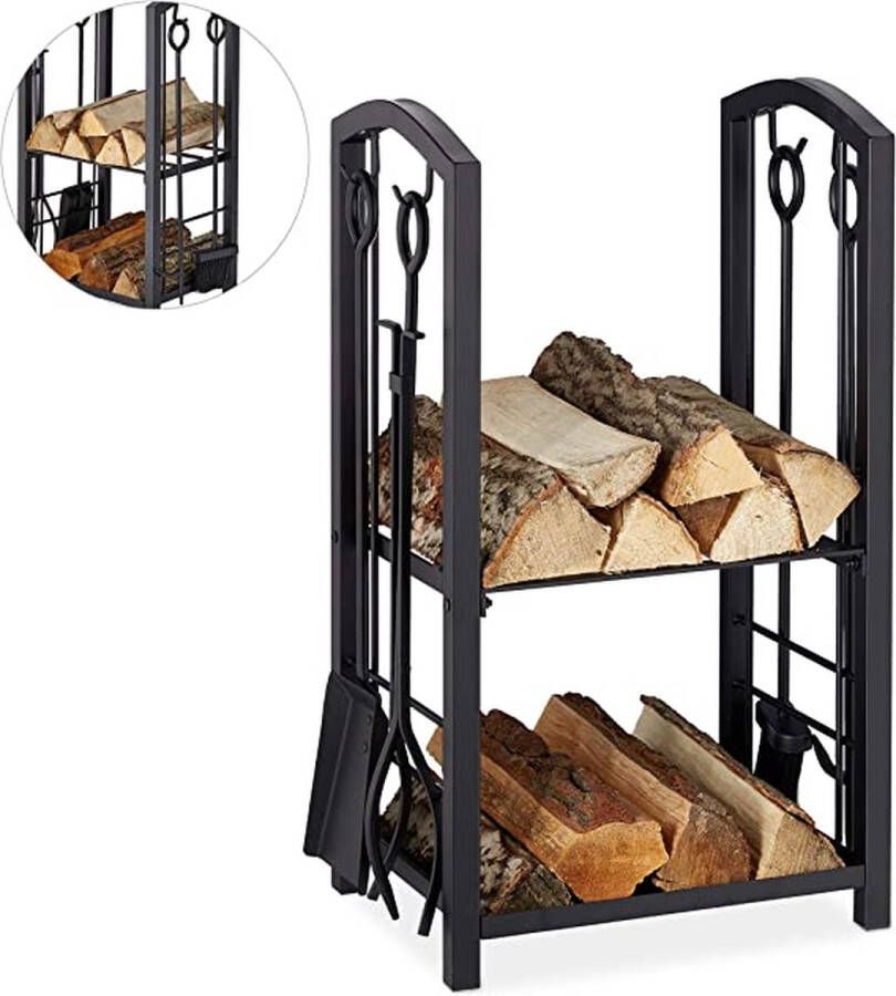 Firewood Rack haardhoutrek \ haardbestek brandhoutrek \ fireplace cutlery firewood rack 73 x 46 x 30 cm