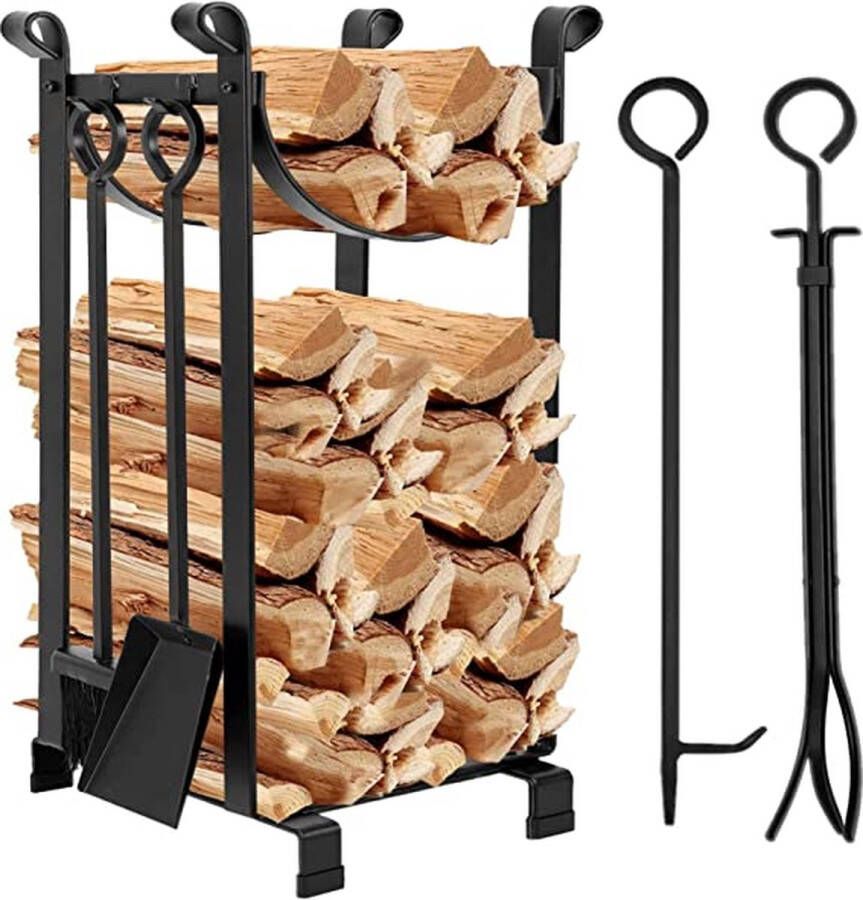 Firewood Rack haardhoutrek \ haardbestek brandhoutrek \ fireplace cutlery firewood rack 78x29x36cm