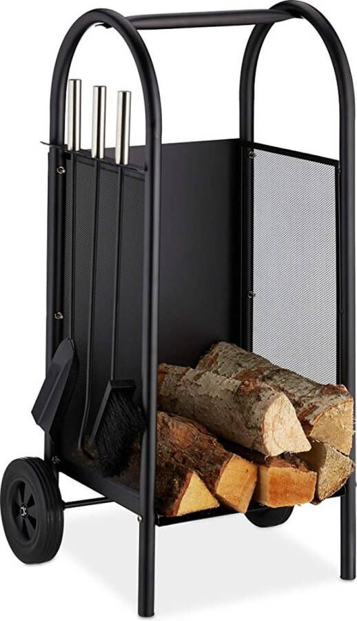 Firewood Rack haardhoutrek \ haardbestek brandhoutrek \ fireplace cutlery firewood rack 81 x 42 x 37 cm