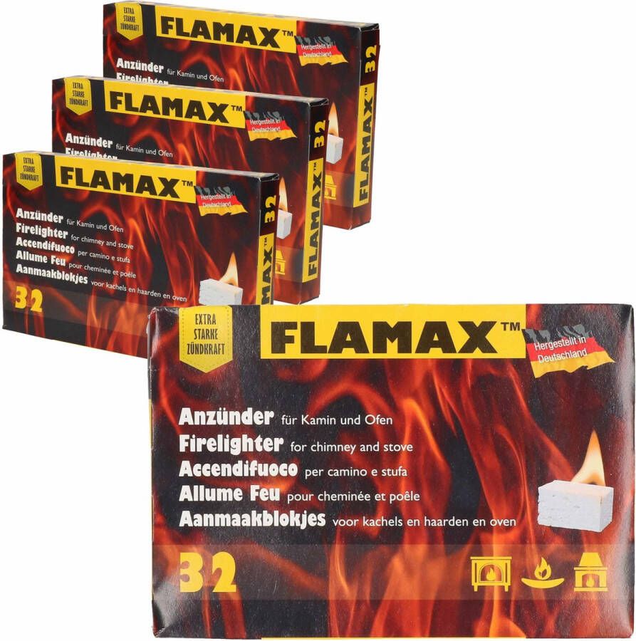 Flamax barbecue aanmaakblokjes 160x stuks BBQ vuurkorf openhaard