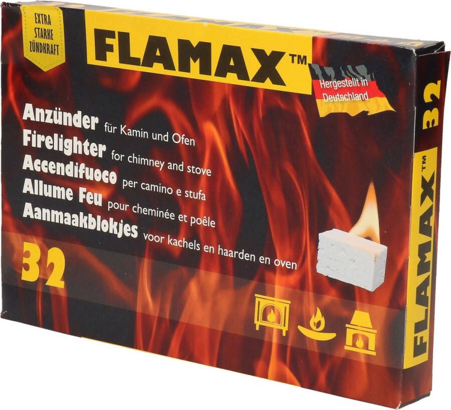 Flamax 32x Witte barbecue aanmaakblokjes BBQ barbeque vuurkorf openhaard
