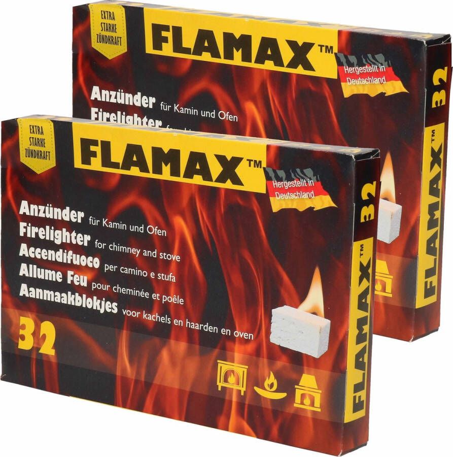 Flamax barbecue aanmaakblokjes 64x stuks BBQ vuurkorf openhaard