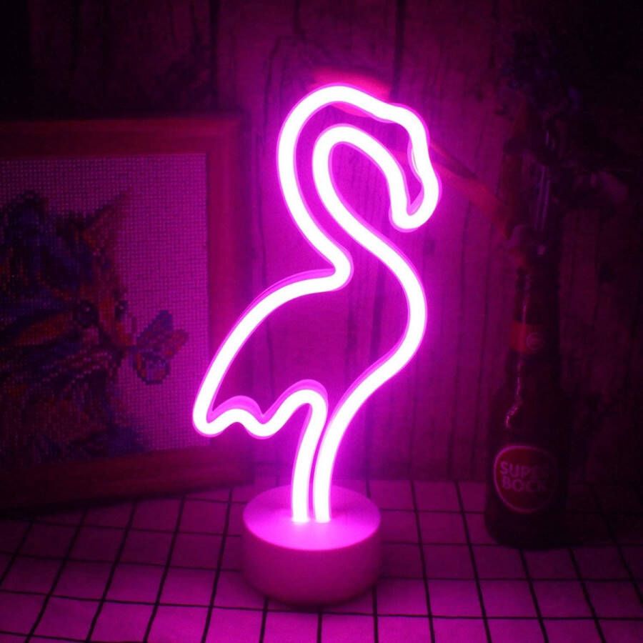 Flamingo Neonlicht Tafellamp Nachtlamp Decoratieve Lamp USB Batterij