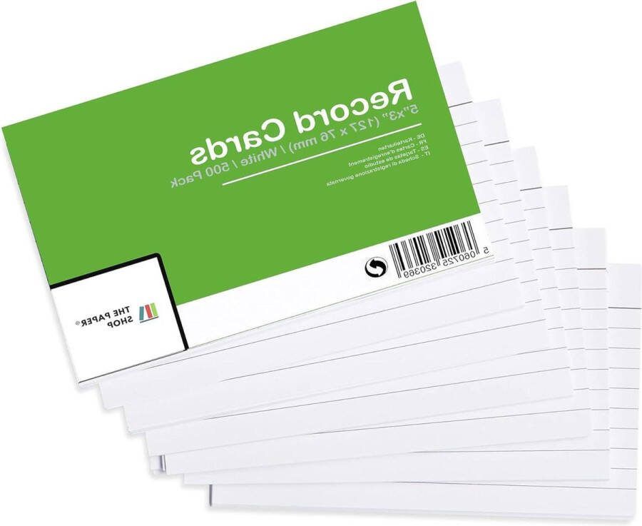 Flash Cards Revisie Wit 5x3 Gevoerde Record Kaarten 500 stuks Studiekaarten Informatie Organiseren