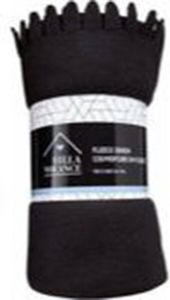 Fleece deken PATRICK Zwart Fleece 130 x 160 cm Dekentje Deken Fleecedeken Winter Kerstcadeau