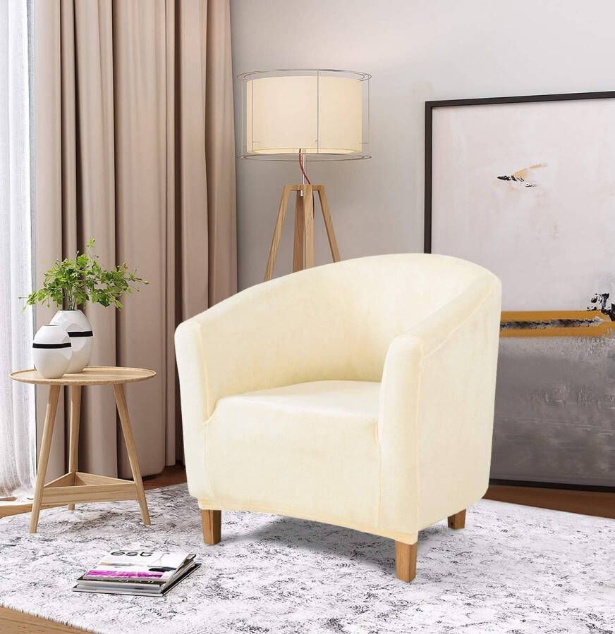 Fleece kuipstoelhoezen fluwelen pluche kuipstoel hoezen moderne fluwelen pluche kuipstoel hoes Meubelbeschermer hoes Bankhoes voor kuipstoelhoes (Tub Chair Lvoor)