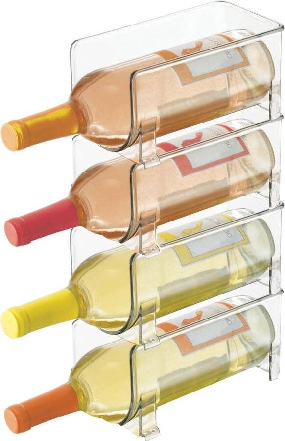 Fleshouder voor waterflessen stapelbaar-stijlvol-modern voorraadkast-keuken per 4 stuks doorzichtig Wine Rack
