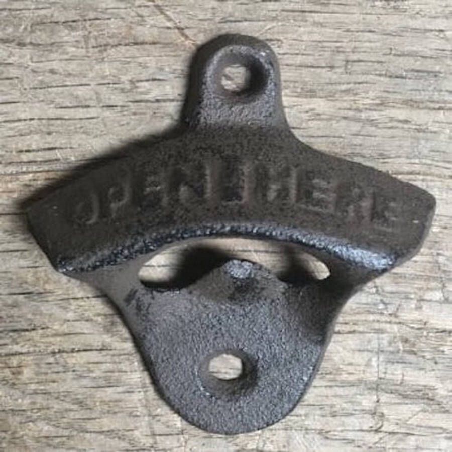 Merkloos Sans marque Robuuste Wandflesopener Bierfles opener Muur | Open Here Wall Mount